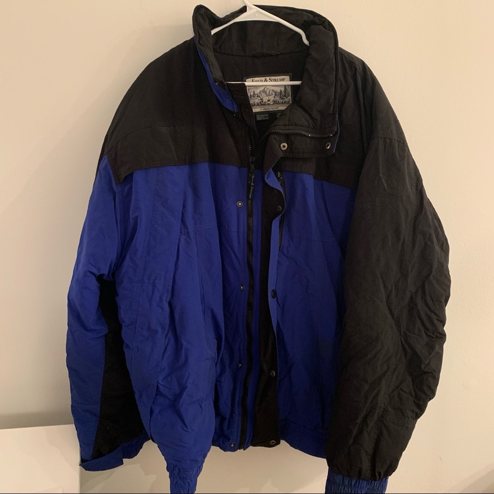 Field & Stream Blue and Black Winter Puffer Down Jacket Size 3XL Tall